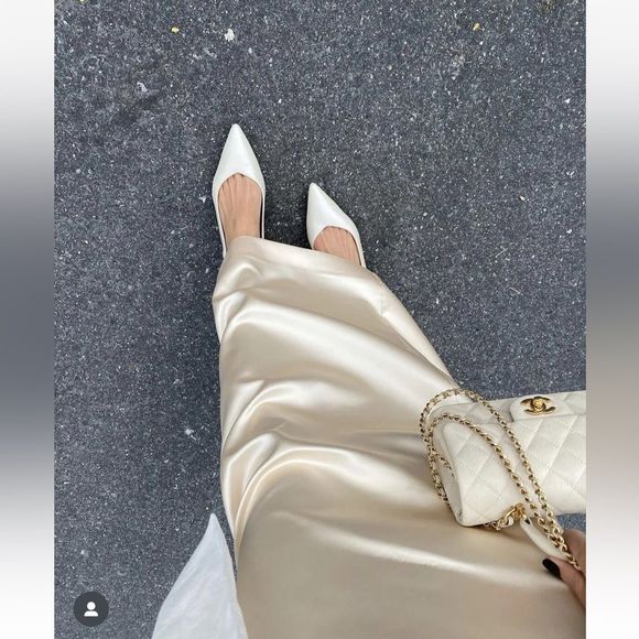 ZARA WOMAN NWT FW22 VANILLA SATIN EFFECT DRESS 8342/230/014 - Picture 12 of 14